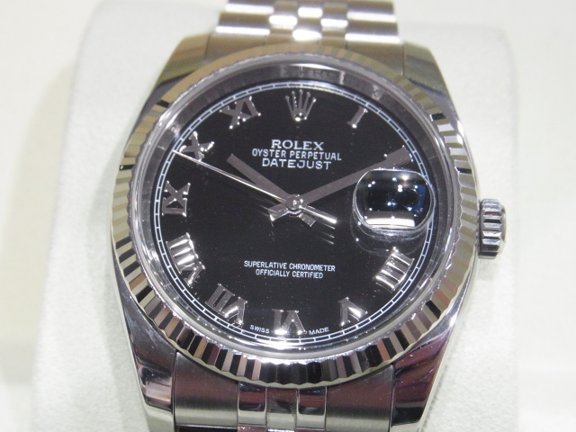 ロレックス 買取 デイトジャスト 116234 ブラックローマ 箱・保証書 ランダム番