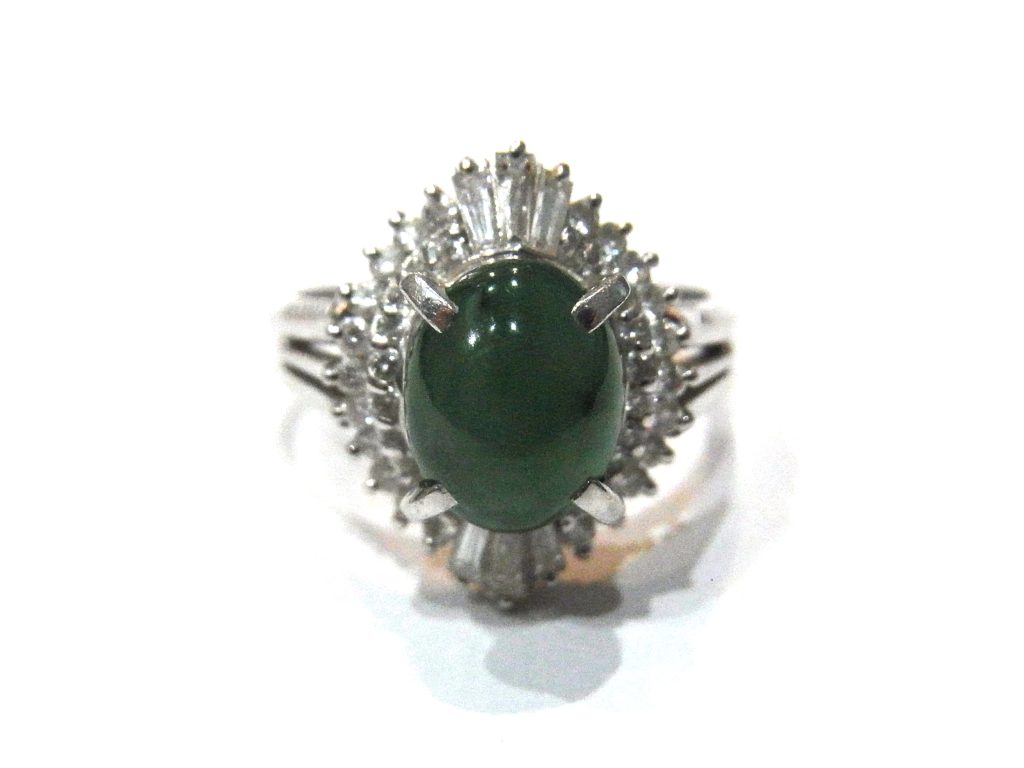 ヒスイ 買取 ダイヤモンド プラチナ900 デザイン リング