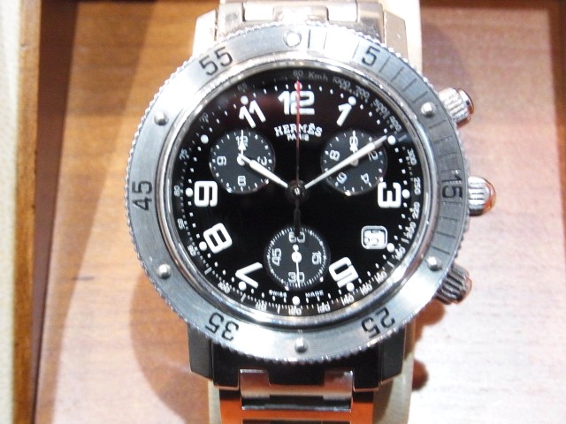 エルメス 買取 クリッパーダイバー CL2.910 ブラック文字盤
