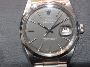 ロレックス デイトジャスト 買取 1600 グレー文字盤 社外ベルト ヘッドのみ