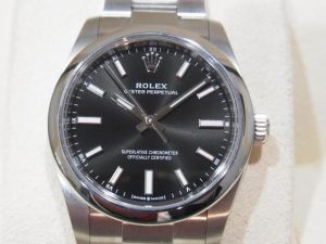ロレックス 買取 オイスターパーペチュアル34 124200 ブラック文字盤