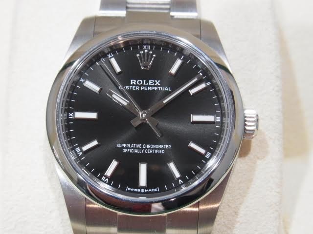 ロレックス 買取 オイスターパーペチュアル34 124200 ブラック文字盤
